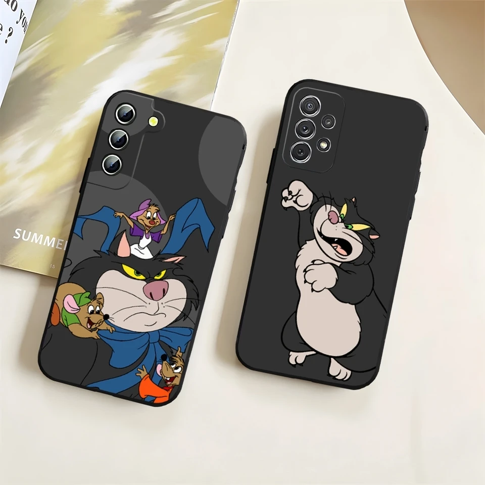 Popoluška Lucifer Cat Telefón pre Samsung Galaxy S23 S24 S20 S21 S22 Ultra Fe Plus M54 A34 A54 A24 A52 A52 Coque Coque