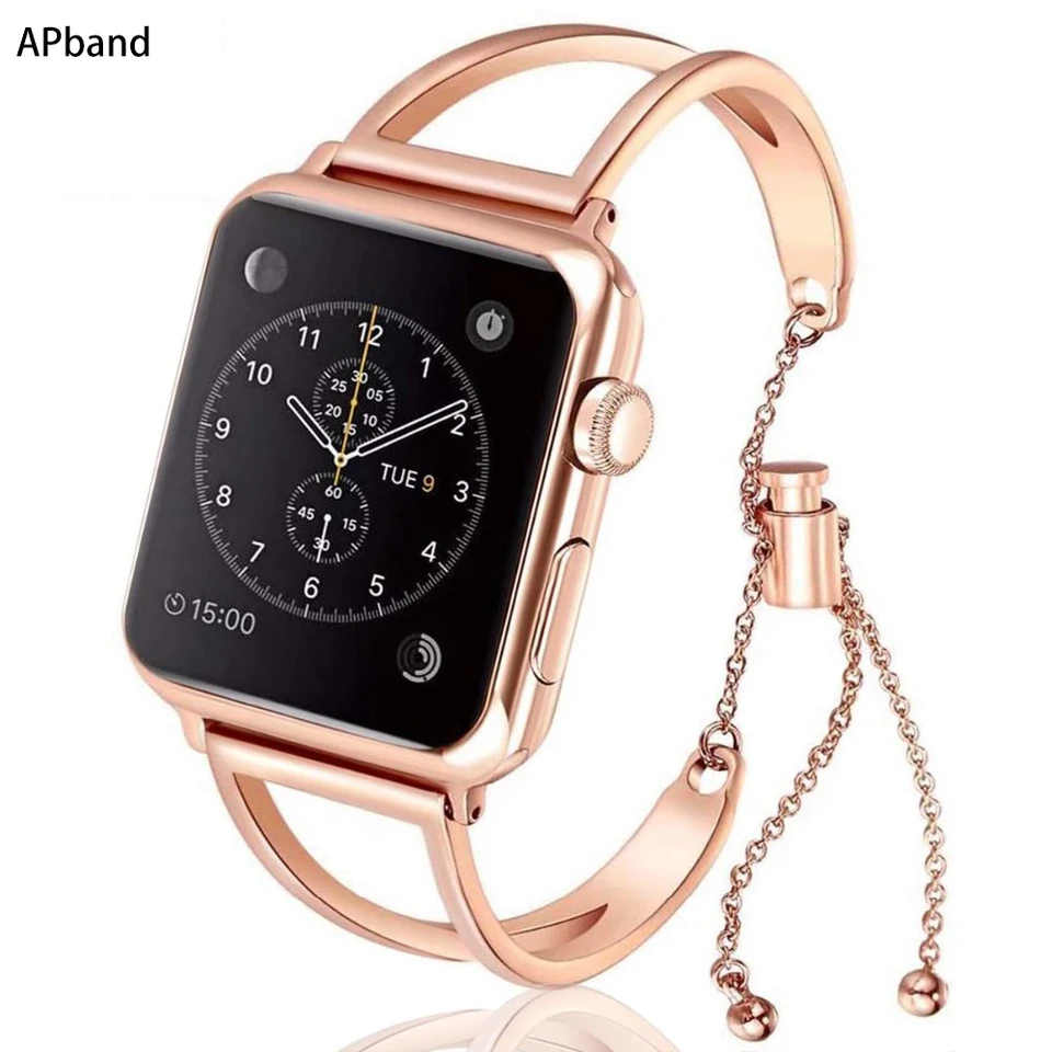 Popruh pre Apple Watch Band 45 mm/41 mm/44 mm/40 mm 49 mm z nehrdzavejúcej ocele Cuff Fashion Design Reťaz IWatch Series 4 3 5 SE 6 7 8 Ultra