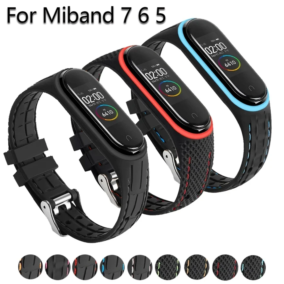 Popruh pre Mi Band 7 6 5 Náramok Silikone Swatch Brace Blace Silicone SwaetBand Náramok Smartwatch pre Xiaomi Mi Band 3 4 5 6 Correa