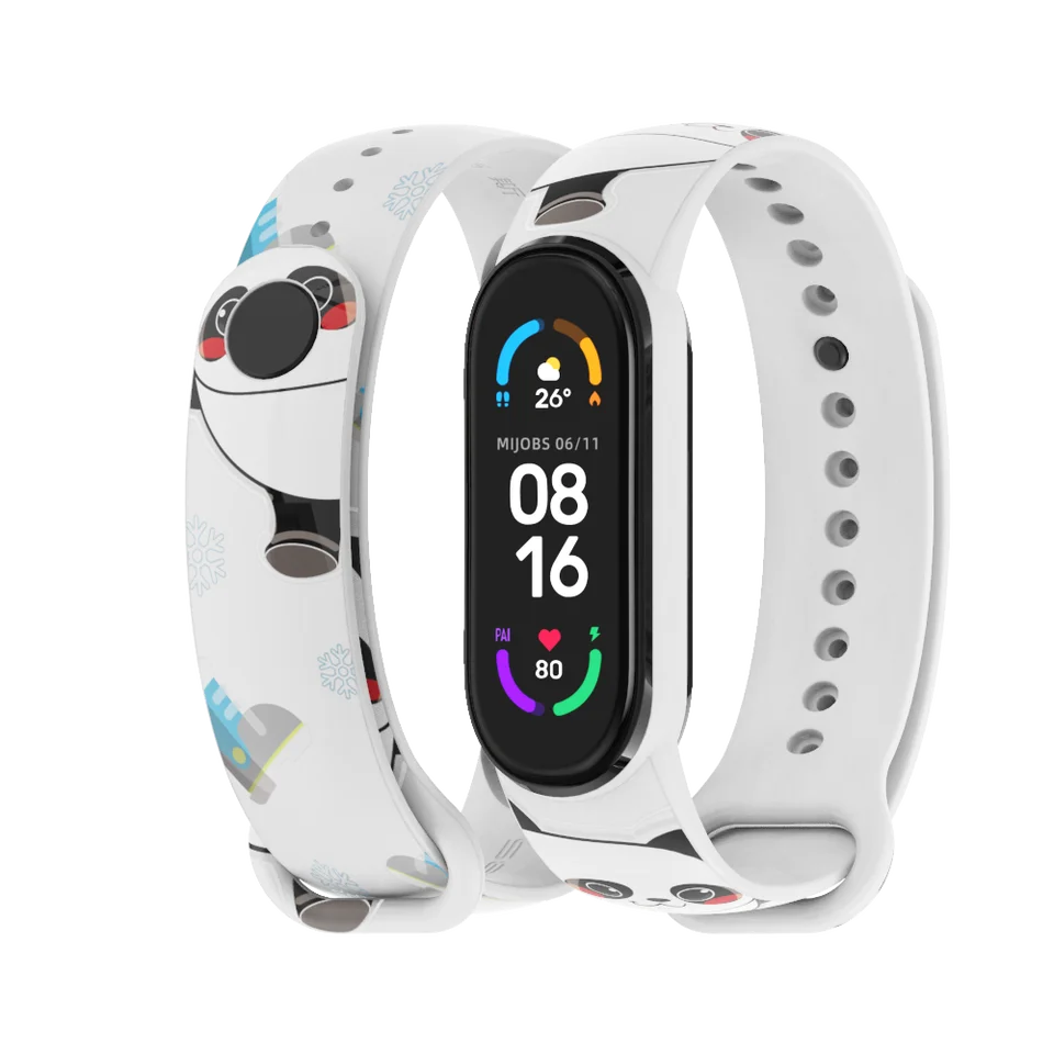 Popruh pre Xiaomi Mi Band 5 6 4 3 Silikone Sport Watch Graffiti Style Náramok na výmenu Amazfi Band 5 Correa WristBand NFC