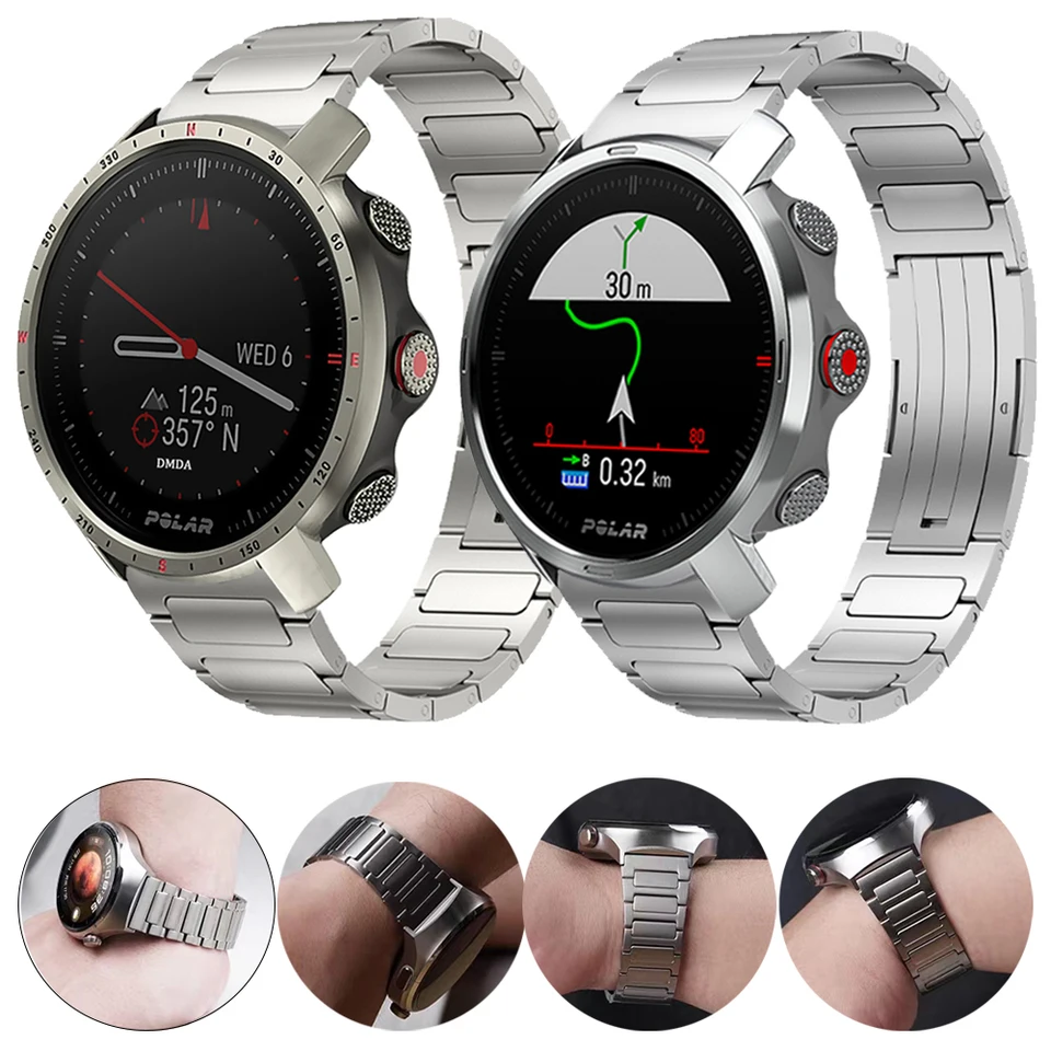 Popruh zliatiny titánu pre Polar Grit X Pro/Vantage M M2 Business Band pre Huawei Watch 4 Pro GT4 GT3 46 mm náramok 22mm Men Men Base