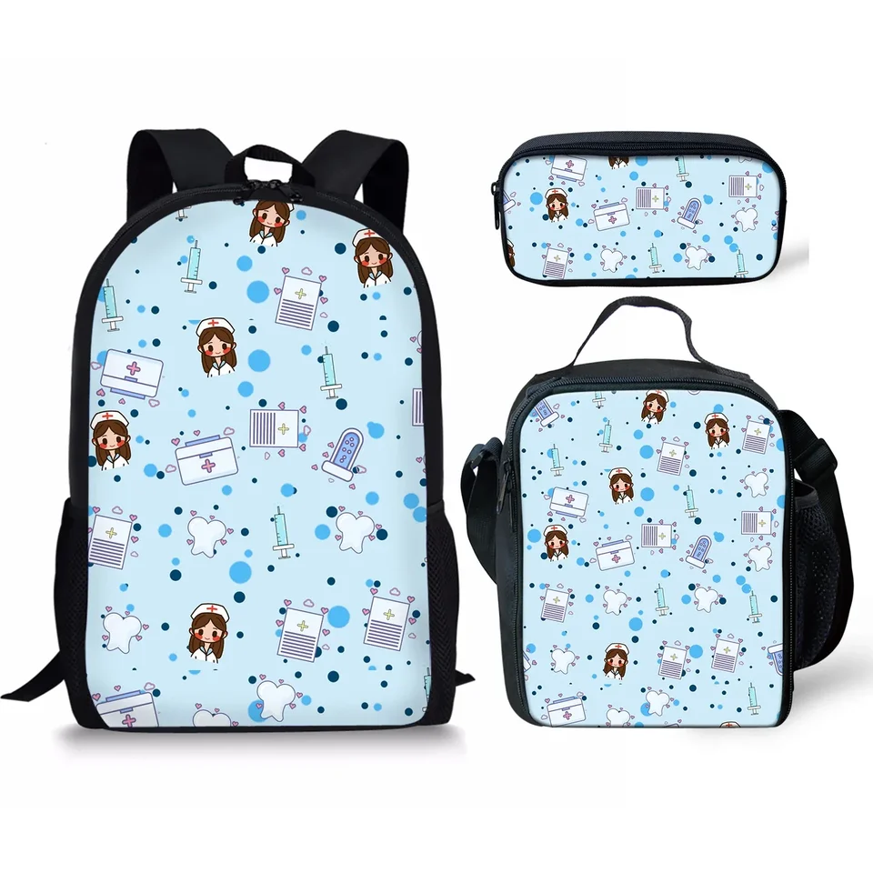 Populárna módna sestra srdce 3ks/set batoh 3D tlač študent veľkú kapacitu tašku cestovný laptop Daypack obedové tašky Puzdro