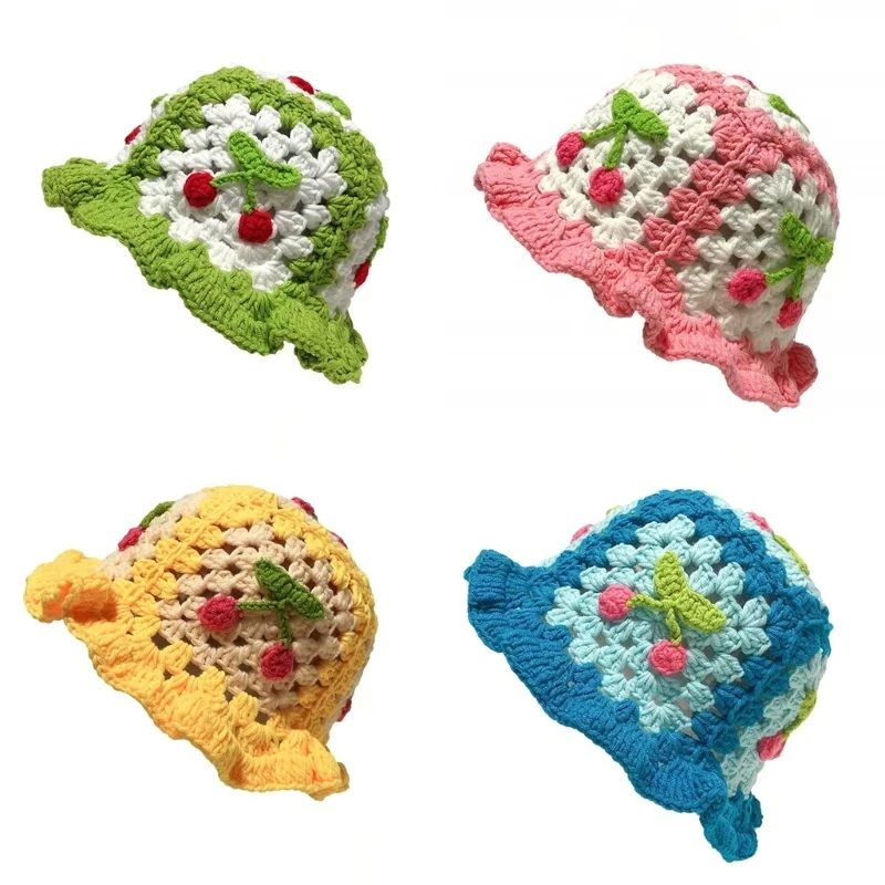 Populárna ženská klobúk pletacia čiapka klobúk y2k Ženy teplý klobúk Handcrochet Bucket
