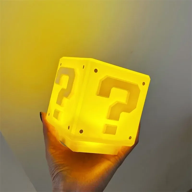 Populárne Mario Night Light Super Mario Otázka známka Luminát štvorcový tehla esports izba dekorácie stolová plocha atmosféra svetlo