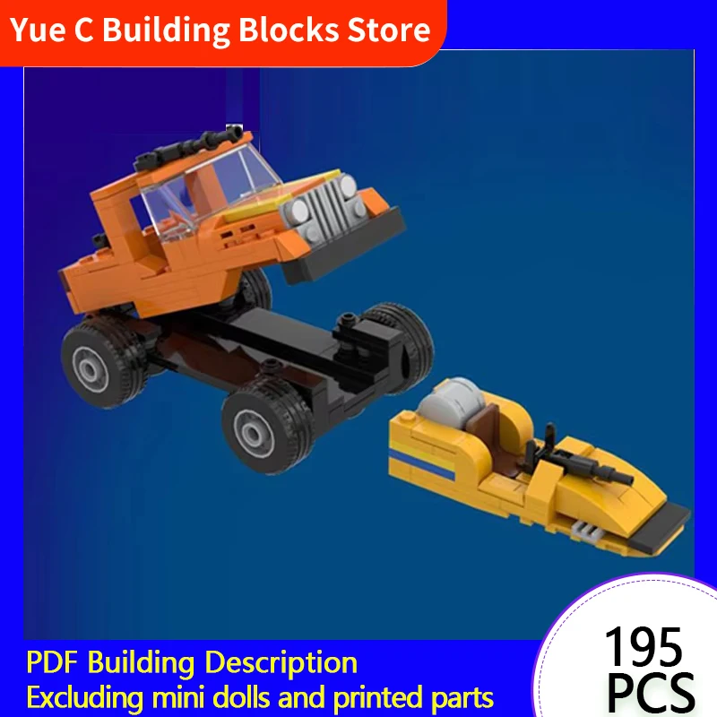 Populárny anime model automobilu MOC Building tehly so štyrmi kolesami Orange Tank Modular Technology Darčeky sviatky zostavujú detskú hračku