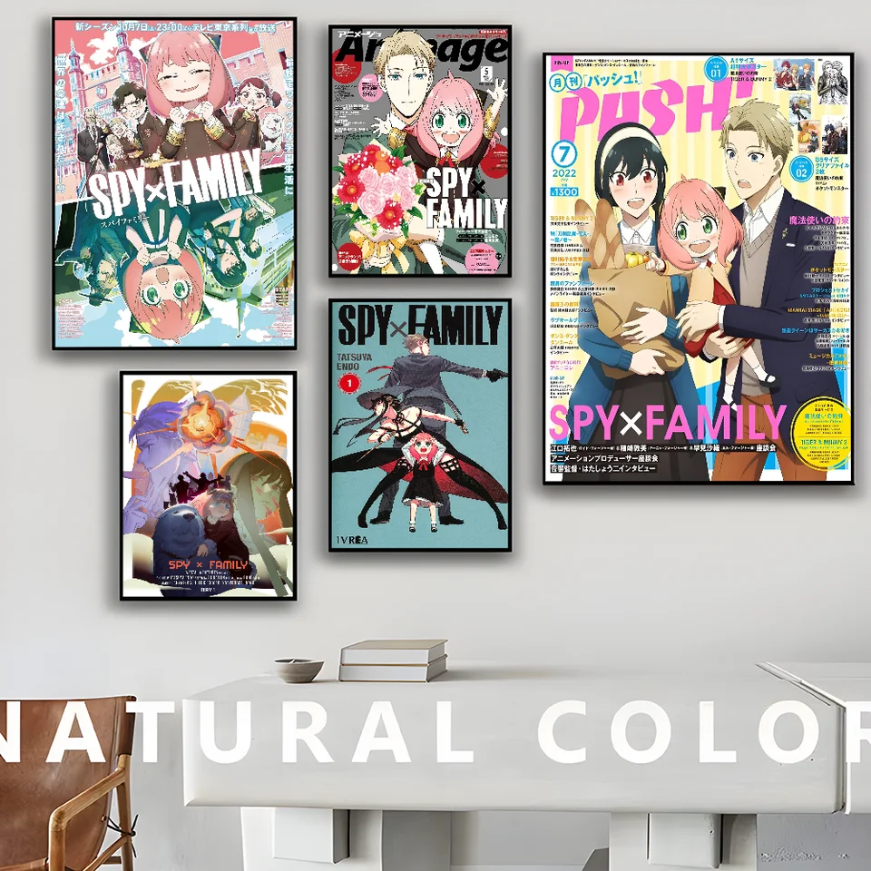 Populárny anime Spy x rodina Whitepaper plagát nepremokavý papier Nálepka na kaviareň Bar estetické umenie nástenné maľovanie