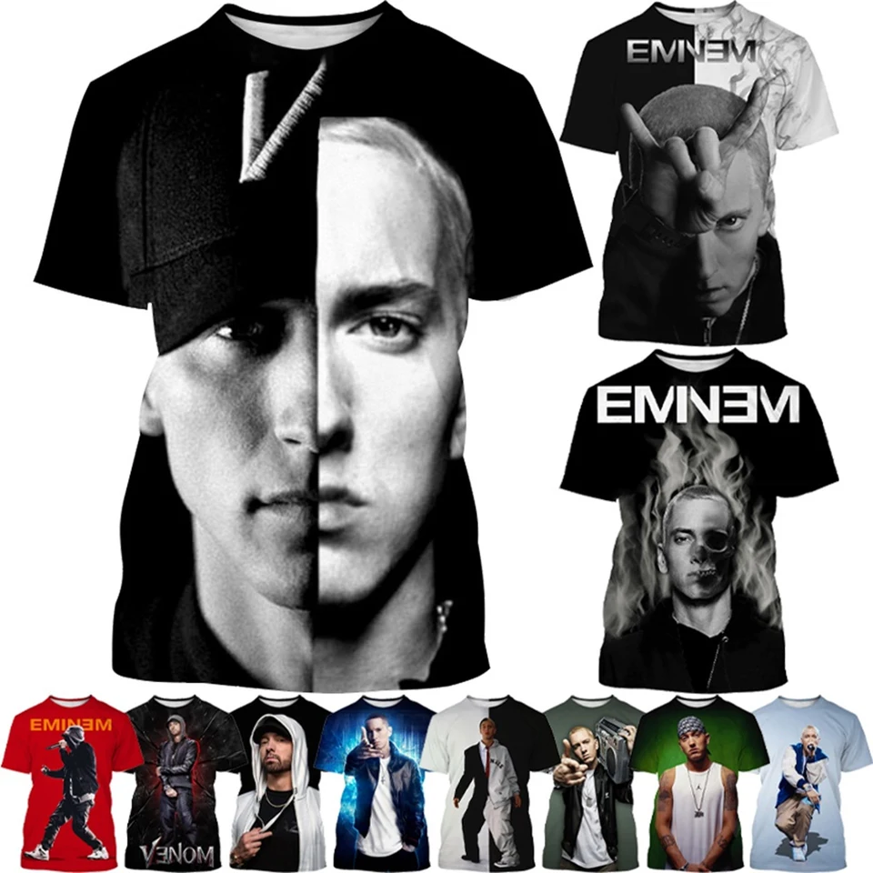 Populárny renomovaný rapper leto 3D tlačiareň módny dizajn kreatívna hip-hopová osobnosť s krátkym rukávom