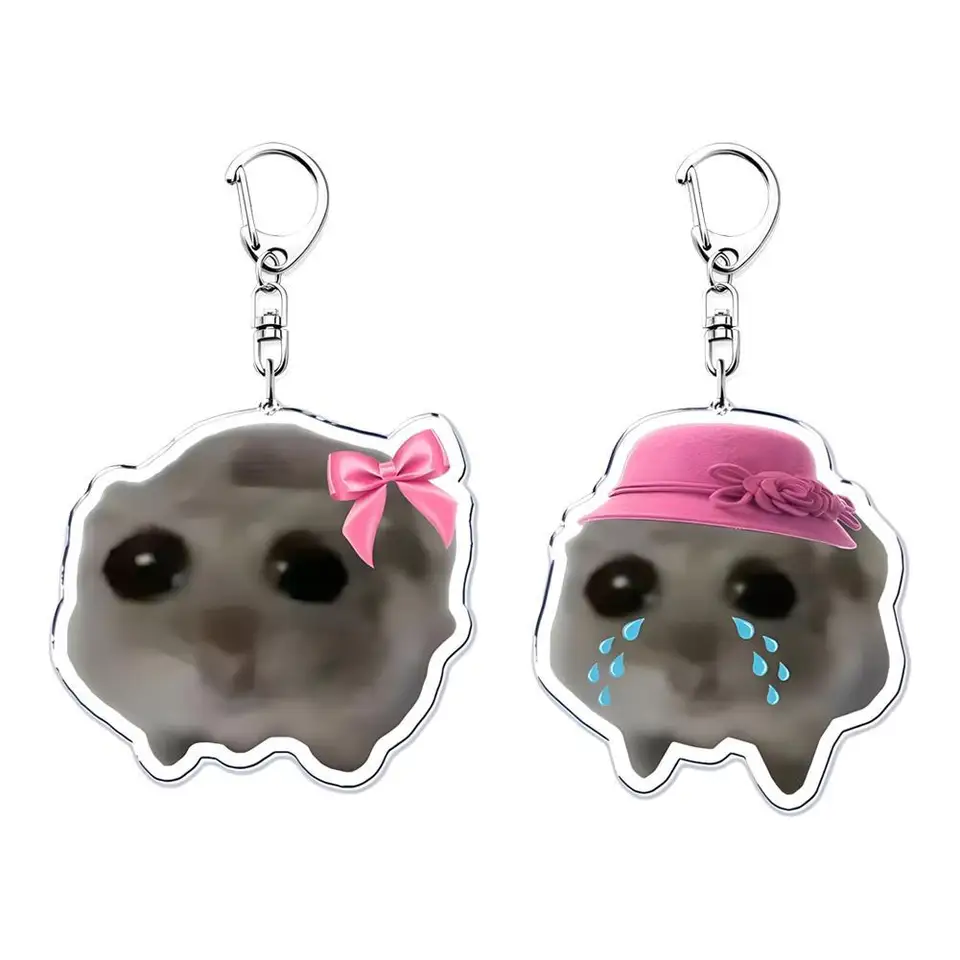 Populárny vtipný meme Som len dievča smutný škrečok kľúčový reťazec Keychains pre doplnky Bag prívesok Keyring Fans Fans Darče