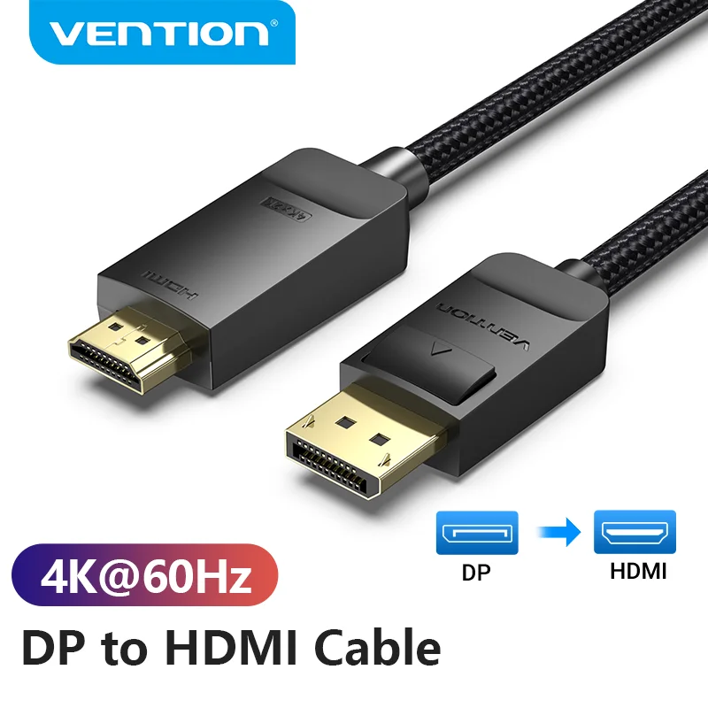 Port displeja Vention do HDMI 4K 60Hz DP na HDMI kábel pre PC NAPOP HDTV Monitor projektor Video zvukový kábel Displayport do HDMI