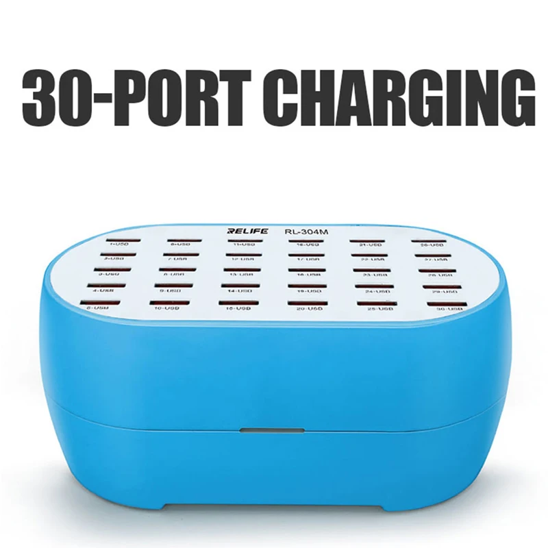 Port RL-304M 30 Port HW IP Android Mobile Phone USB nabíjačka, 160 W energia vhodná na bezpečné nabíjanie domácej kancelárie bez hertovej batérie