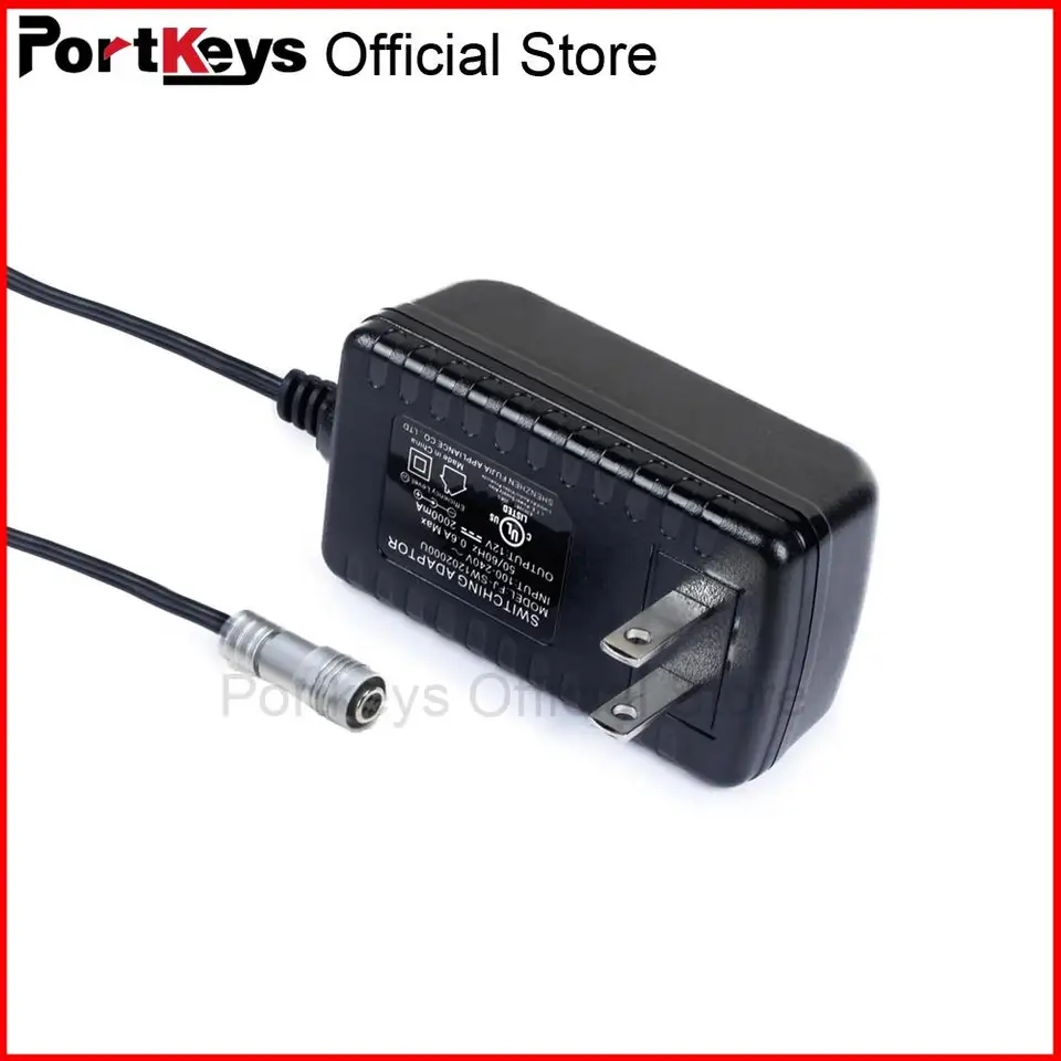 PortKeys 12v 2A US Plug Moner Adapter Output 12V 2000ma pre PortKeys HH7 HS7T BM7 Series Series Monitor videokamery