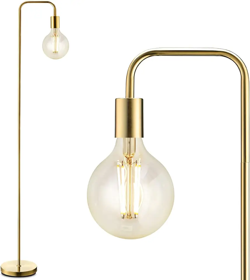 Poslanky poschodia, priemyselná zlatá stolová lampa, 63 palcovová lampa, zásuvka E26, zapínanie/vypínanie nôh, ETL, moderná podlahová podlaha