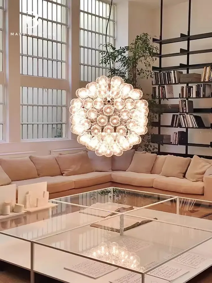 Postavte si svoj domov s našou veľkou LED sklenenou bublinkou Globe Luster Lighting Suspension Luminaire Lampen Ideálne pre obývaciu izbu