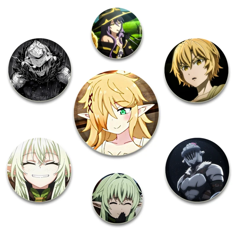 Postavy anime Goblin/Elf/Onna Shinkan/Lizardman Pin Tinplate Badge Custom Brošes pre fanúšikov