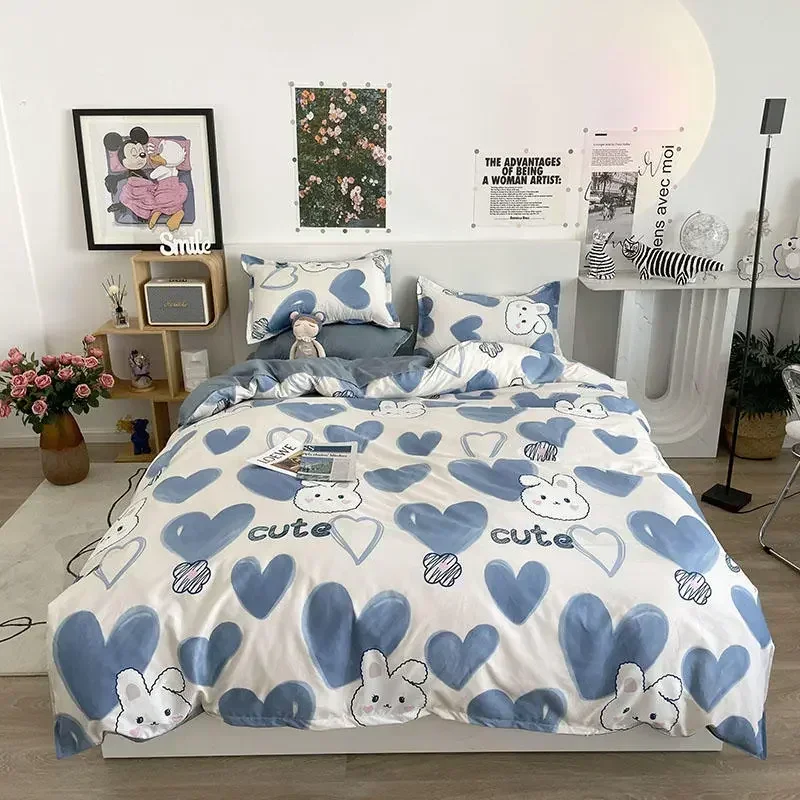 Posteľné súpravy Pure Cotton Trojdielna posteľná listová prikrývka prikrývka na bielizeň Bavlnená koľaj