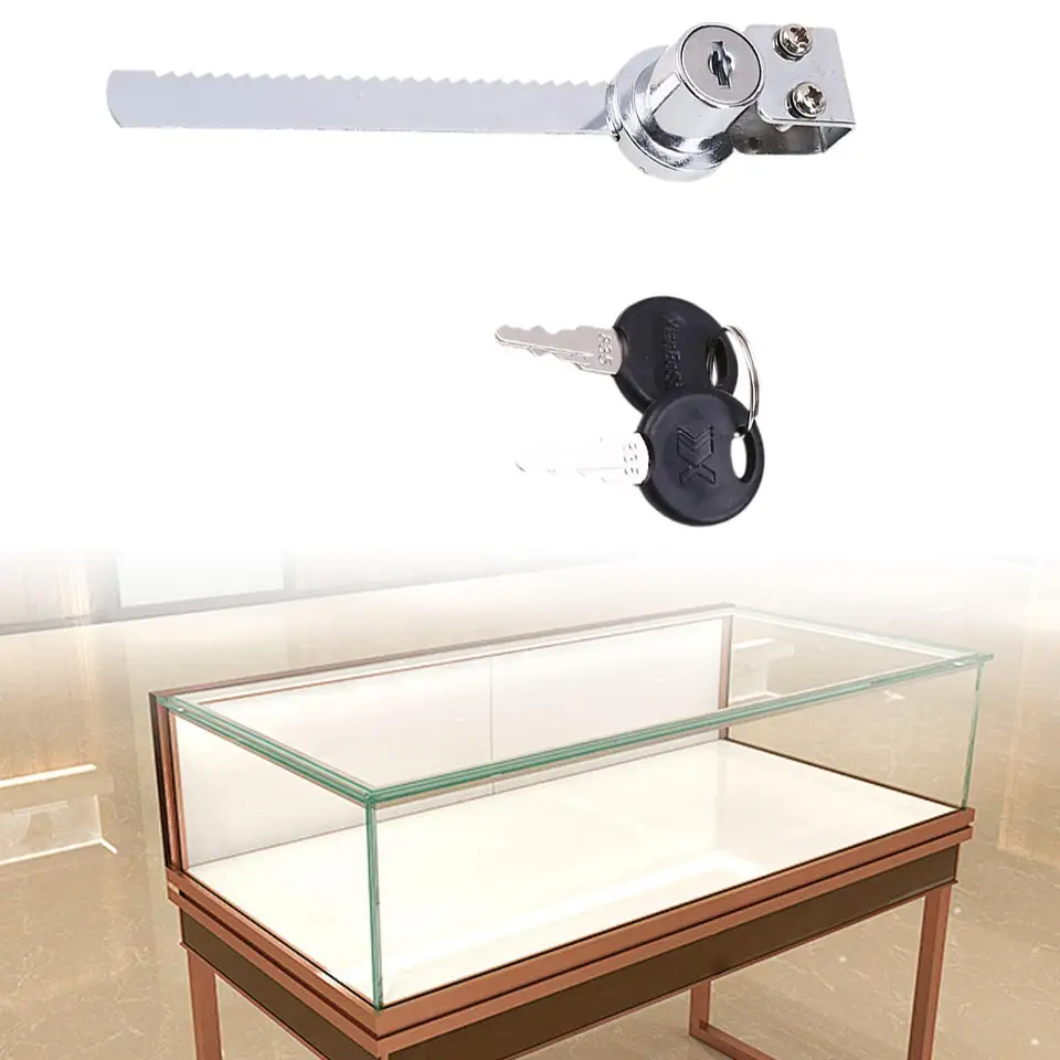 Posuvné sklenené dvere zámok pre 2 až 6 mm hrubé sklenené multifunkčné ľahko inštalujte šperky Box Lock Usedné s dvoma klávesmi Rathet Lock