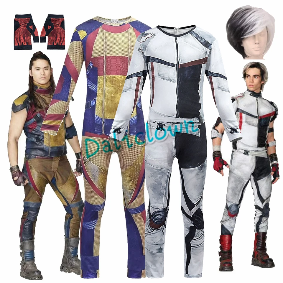 Potomkovia 3 Carlos Cosplay kostým parochňa parochňa Gil 3d tlačená tesná telesná halloween halloweensky kostým pre deti chlapec deti