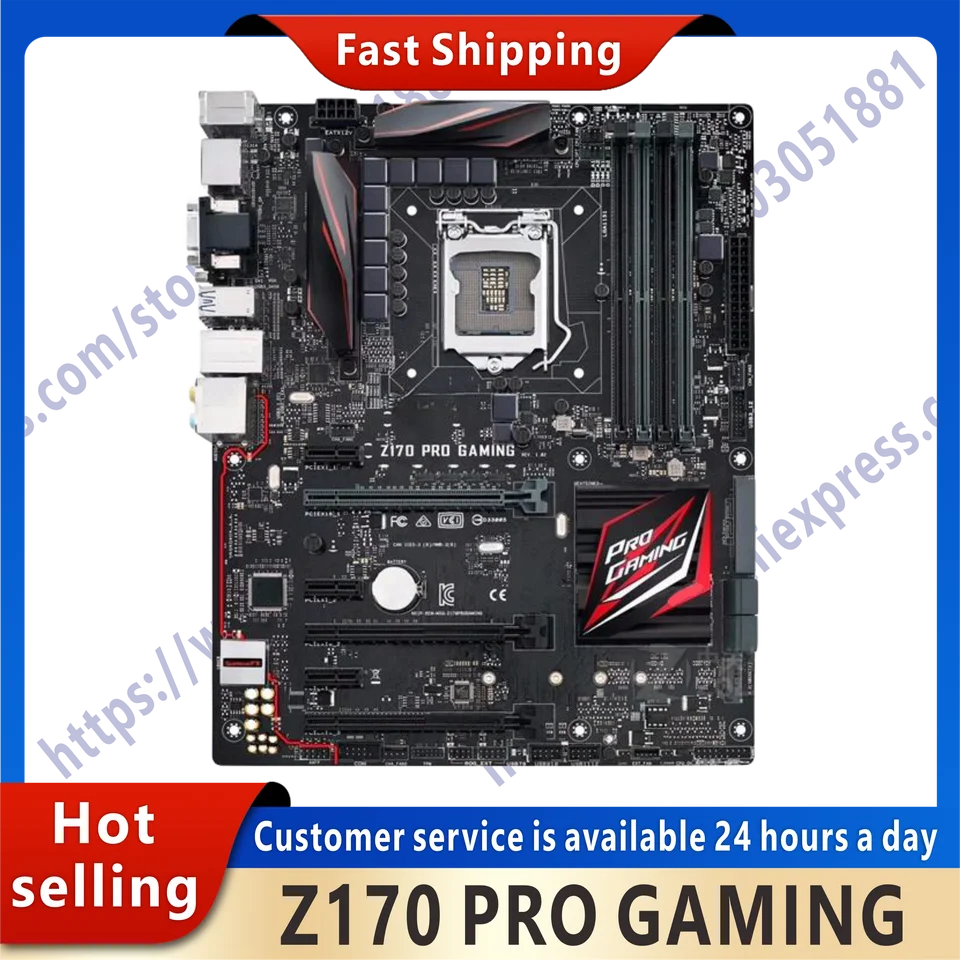 Použité 1151 základná doska Z170 Pro Gaming Základná doska DDR4 7. generácia 6. generácie Core i7 i5 I3 CPU 64 GB 3400 (OC) Pamäť int