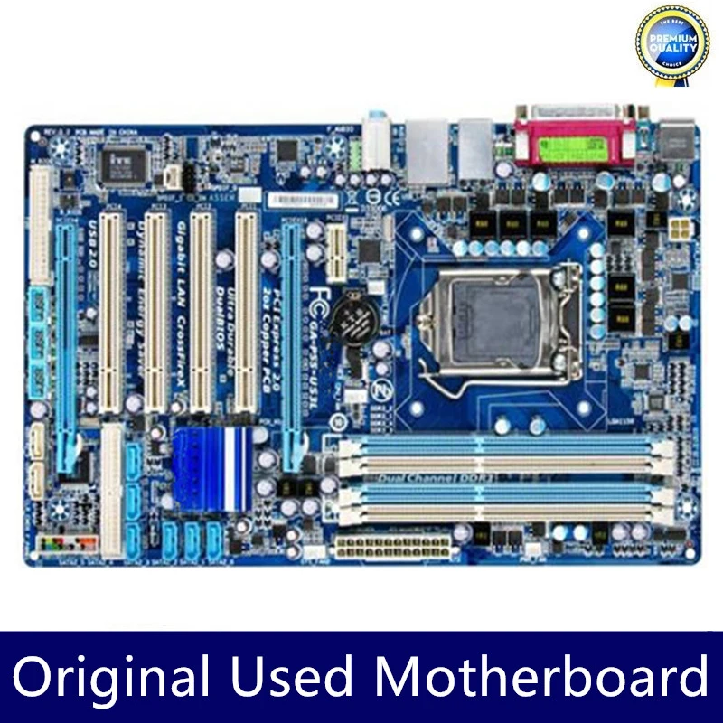 Použité GA-P55-US3L P55-US3L Originálna základná doska DDR3 LGA 1156 Podpora i3 i5 i7 CPU 16 GB USB2.0 VGA HDMI P55 Desktop Motherborad
