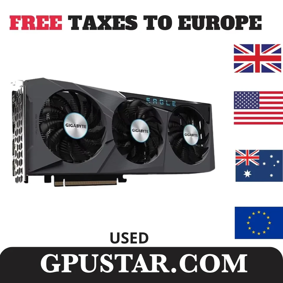 Použité grafické karty Gigabyte Radeon RX6600 Eagle 8G GDDR6 2491MHz 128bit PCIe 4,0 RX 6600 GPU s grafickými kartami pre 7700