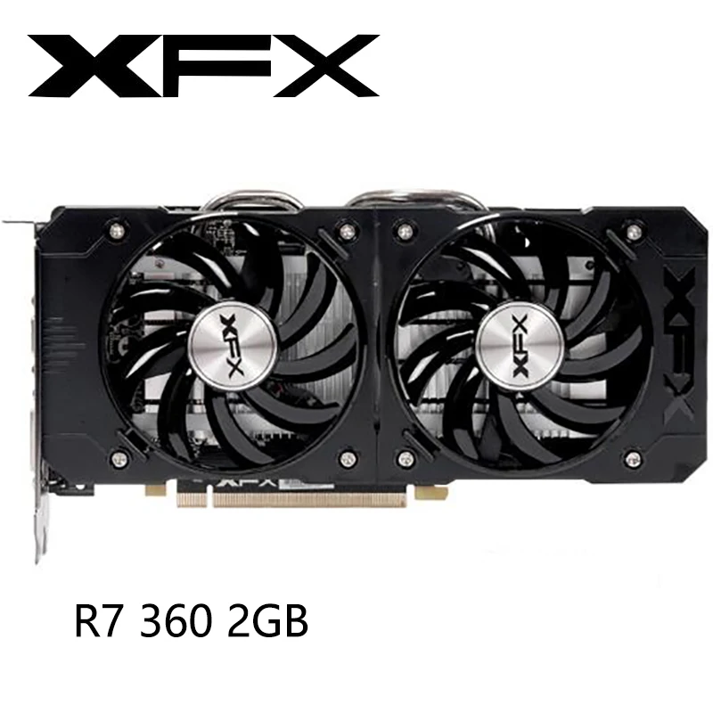 Použité originálne XFX R7360 2GB Grafické karty GPU AMD Radeon R7360 2GB Videokarné karty PC počítačovej hry HDMI PCI-E X16 Videookard