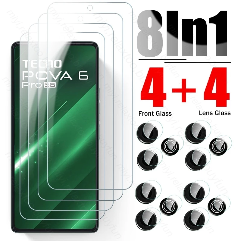 POVA6 PRO 5G Prípad 8 v 1 Ochranné sklo šošovky pre fotoaparát pre Tecno poka 6 PRO 6PRO 5G 2024 LI9 6.78 