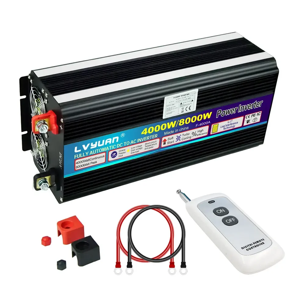 Power Inverter 5000W 6000W 8000W 12000W DC 12V 24V až AC 220V 110V 50Hz 60Hz Power Bank Converter Solar Car Inverter