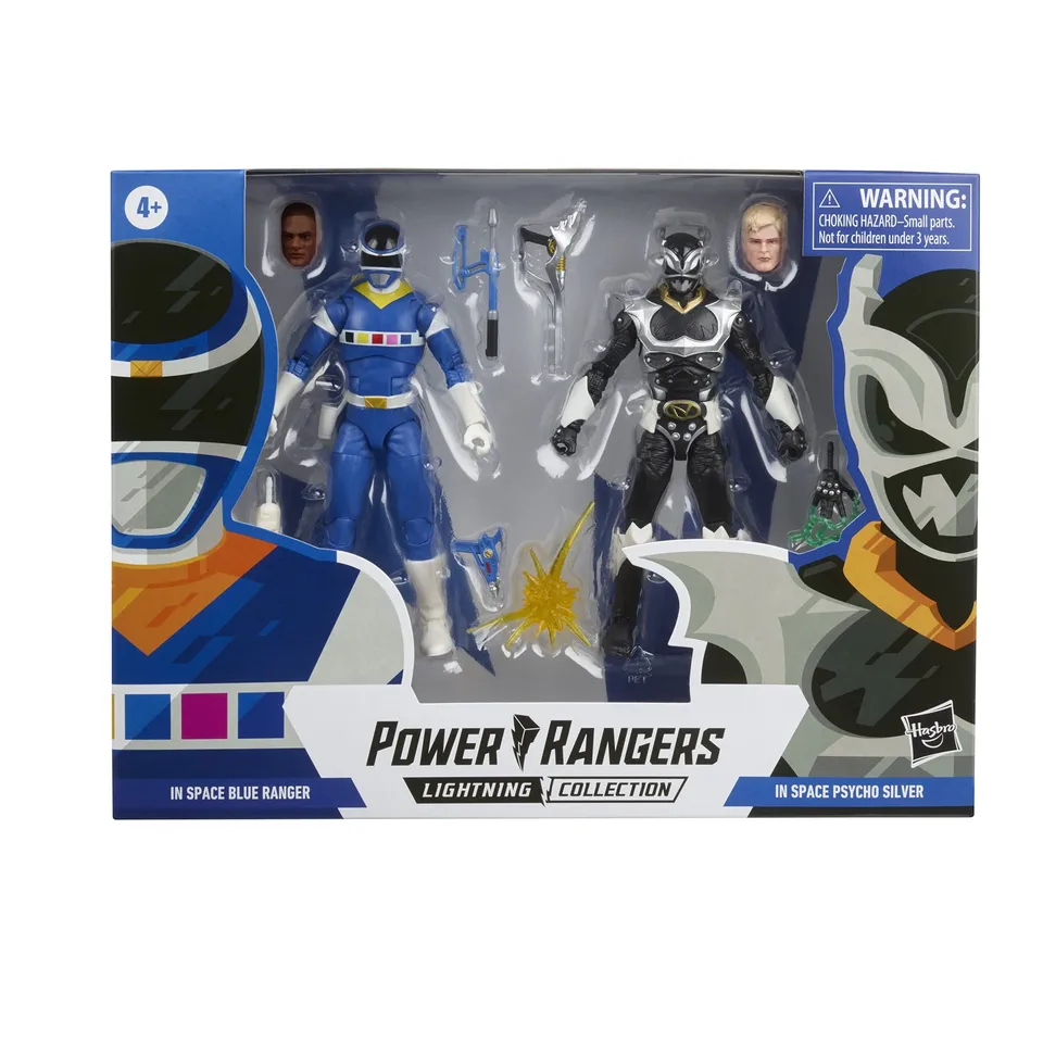 Power Rangers Lightning Collection v Space Blue Ranger Vs. Silver Psycho Ranger 2-palec 6-palcový prémiový zbera