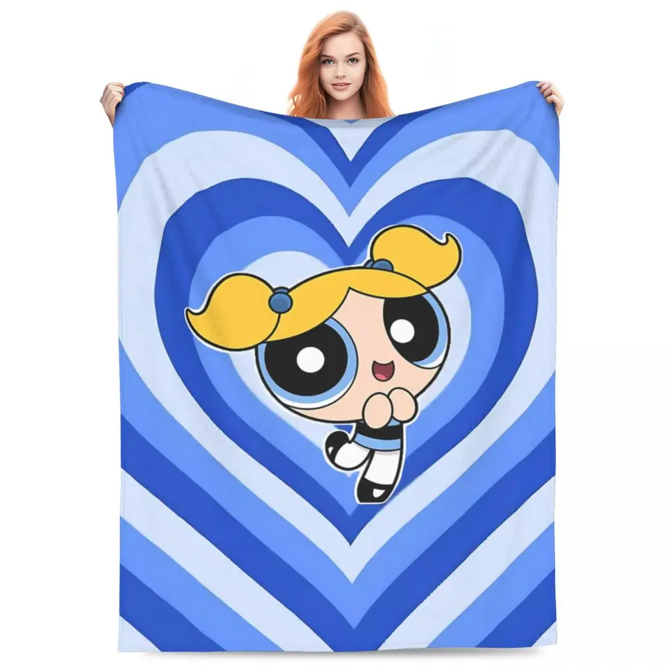 Powerpuff Girls Bubbles super mäkké prikrývky dekoratívne plyšové hody prikrývku ulic