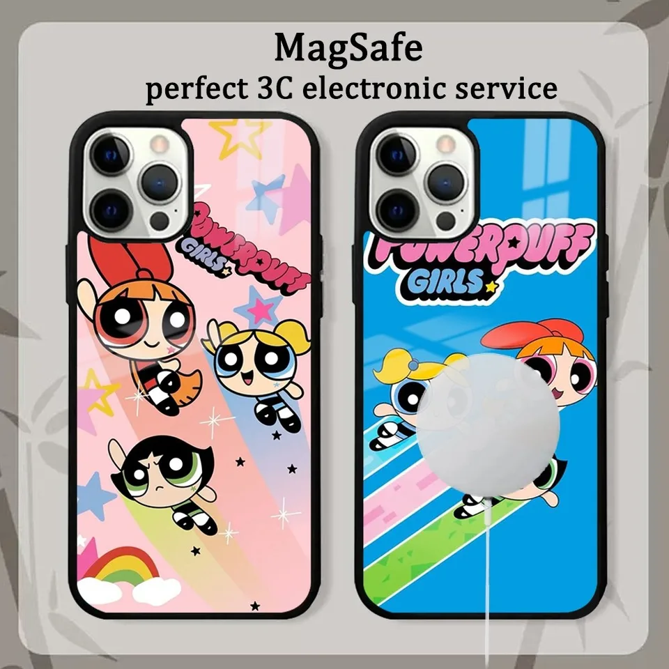 Powerpuff Girls Pase pre iPhone 15 14 13 12 11 11 Pro Max Plus Mini Mirror Magnetic Cover