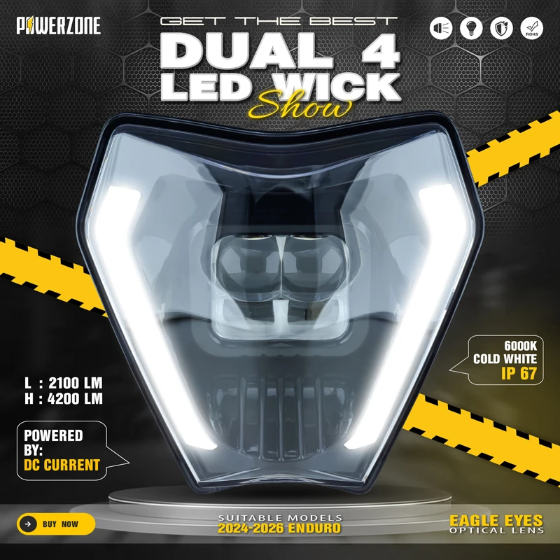 Powerzone Motocykel Nový svetlomet pre KTM EXP SXF XCW MX 2024 HEADLAMP SVETLO SVETLO Supermoto Dirt Bike Enduro Motokros