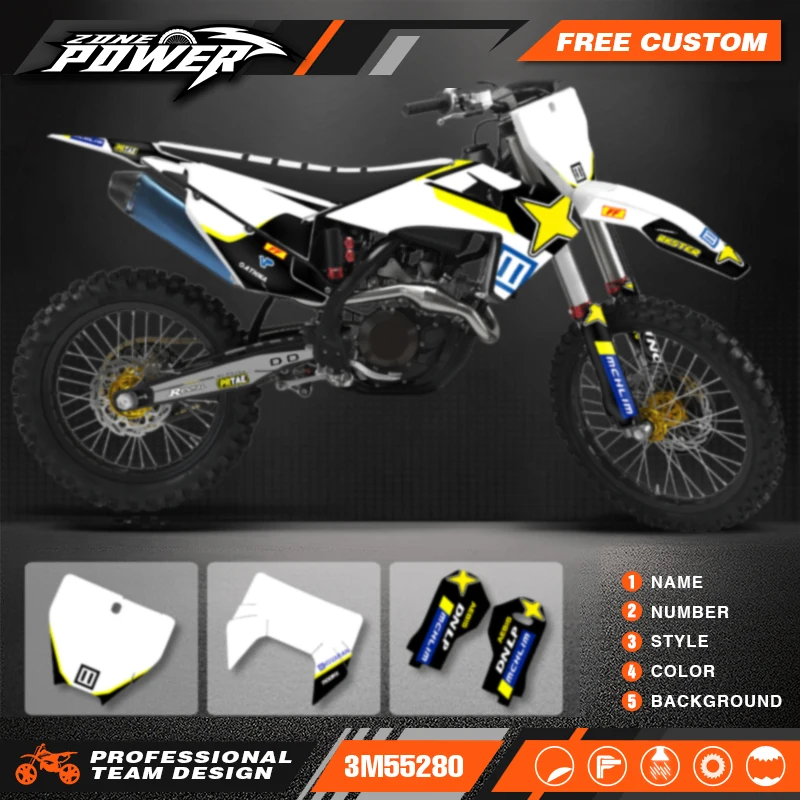 Powerzone Motorcycle Graphics Decals Grafer Kits pre husqvarnu te fe 2020 2021 2022 2023 TC FC 2019 2020 2021 2022 61