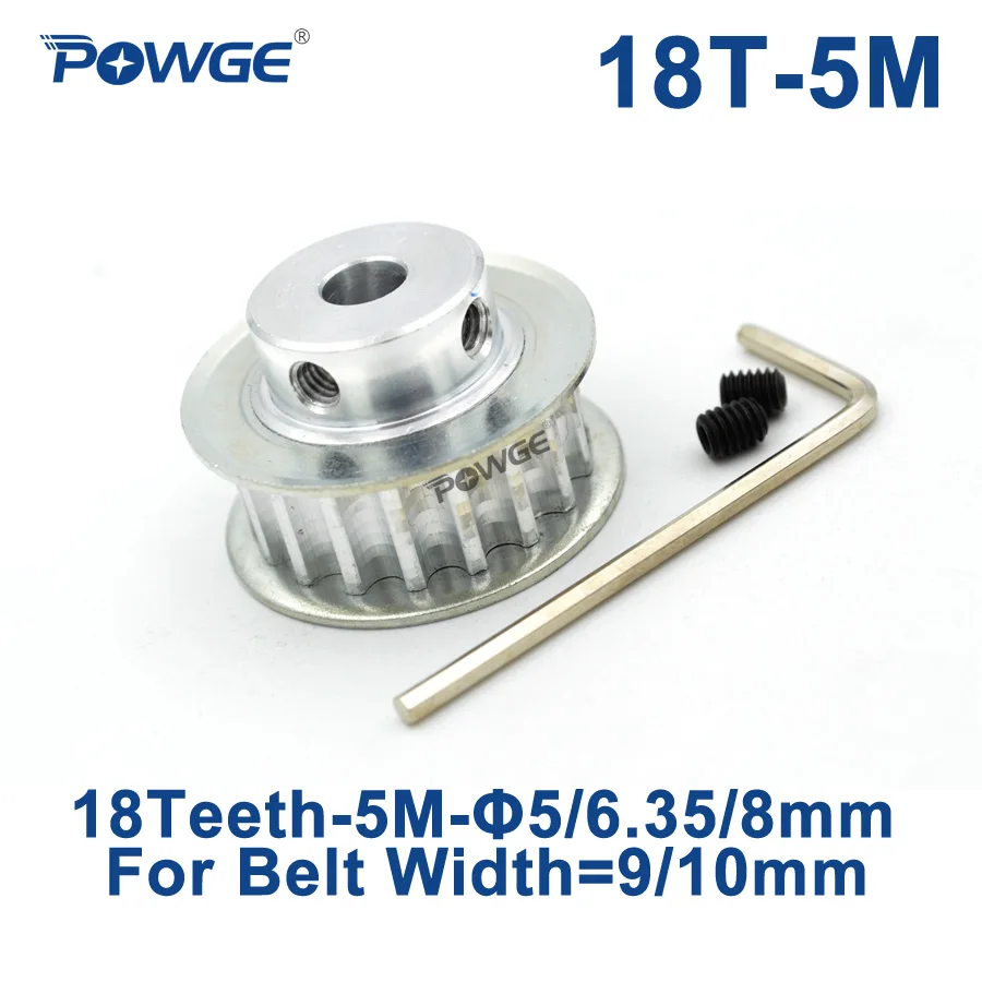 Powge 18 zuby Htd 5m Načasovanie kladky 5/6,35/8 mm pre šírku 9/10 mm Htd5m Synchrónna remenica pásu 18-5M-10 bf 18teeth 18T CNC