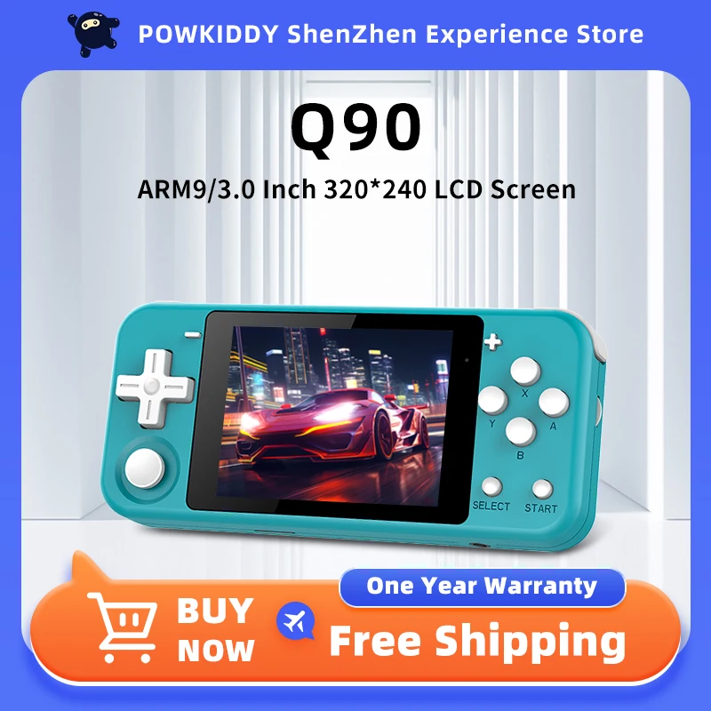 Powkiddy Q90 vrecková herná konzola Linux Prenosná retro videohry prehrávače PS1 emulátor 64 GB 15000 Games
