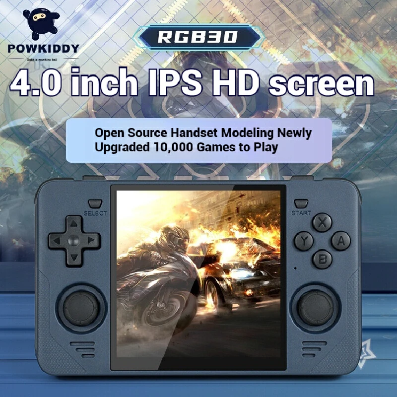 Powkiddy RGB 30 720*720 4 palcová obrazovka IPS vstavaná WiFi RK3566 Open Source Linux Ruckeld Game Console Detské hračky Darčeky