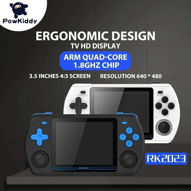 Powkiddy RK2023 Retro Runheld Video Game Console RK3566 640*480 3,5inch IPS OCA Plno fit s obrazovkou Open Source Open Source Linux OS PS Console