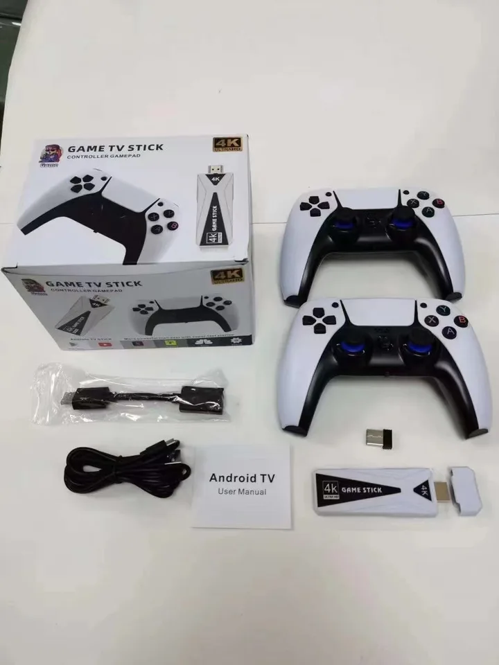 Powkiddy Y5 4K Video TV Game Stick Retro Video Game Console 2.4G Wireless Controller Linux Android Systém pre PS1/GB