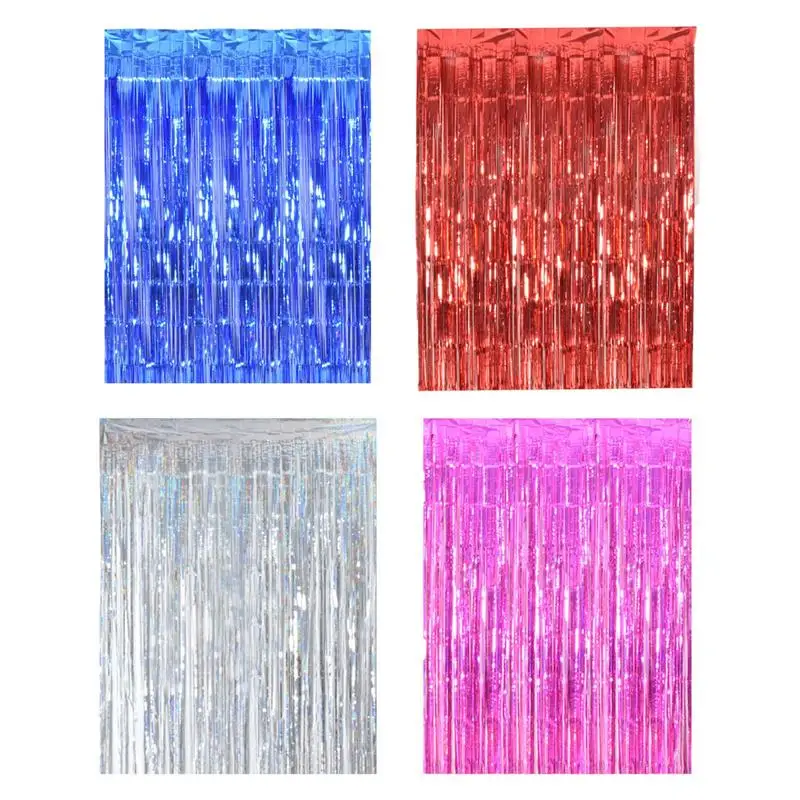 Pozadie Tassel pozadie striebornej fólovej fólovej fólie Fringe Party Pozadie záclony narodeniny svadobná večera Dekorácia výročia pre dospelých