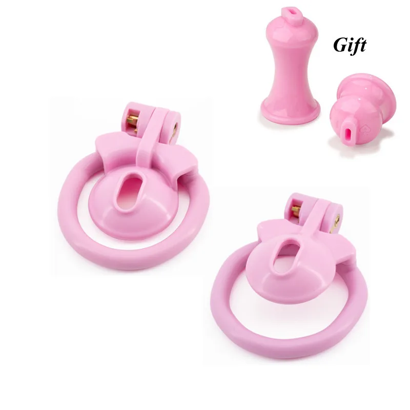 Pozitívna/negatívna cudná klietka Pink Super Small Cock Cage so 4 veľkosťou základných krúžkov Pseudo skryté dolné telo mužské sissy sexuálne hračky