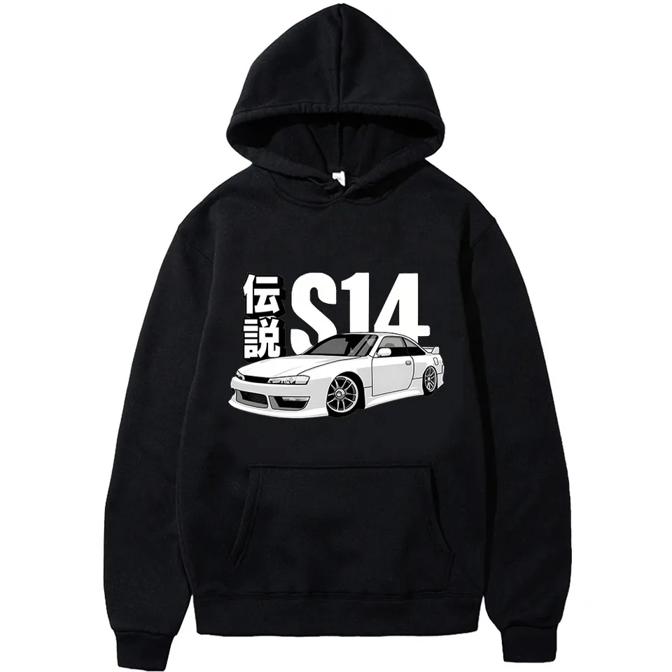 Počiatočné d JDM mikina vintage s14 fd drift japonské autá tlačené mikina harajuku tracksuit Loose Men Streetwear Pullover Tops