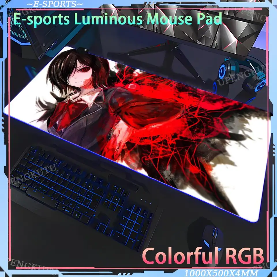 Počítačová stolová podložka Mouse Pad Game Console Mechanický stôl 1000x500x4mm hra RGB Anime Pad T_tokyo_ghoul