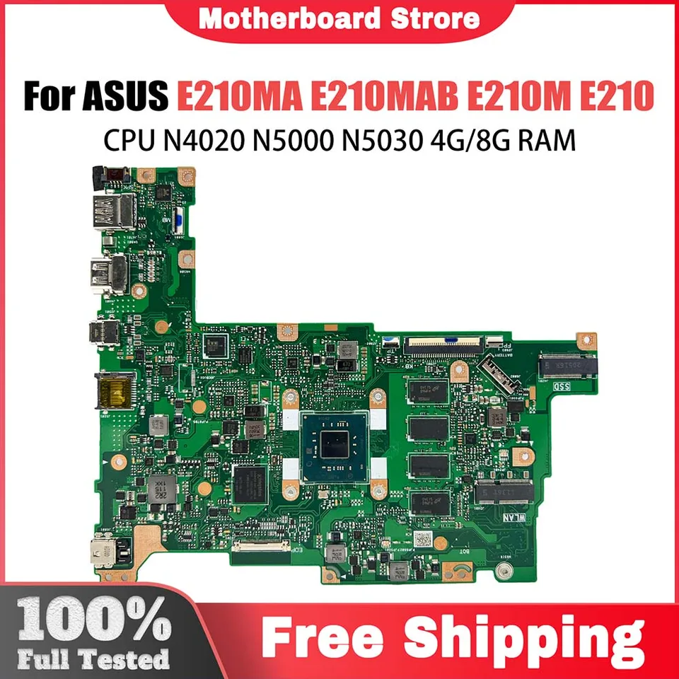 Počítačová základná doska pre ASUS VivOBook 12 E210MA E210MAB E210M LAPTOP Základná doska CPU N4020 N5000 N5030 4G 8G RAM 64G 128G SSD