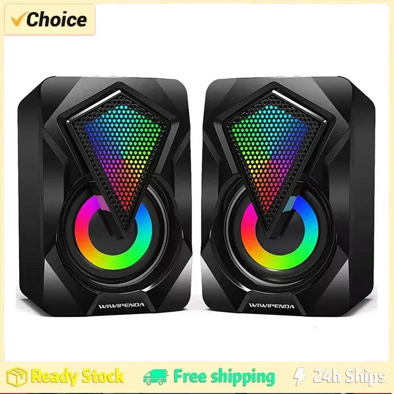 Počítačové reproduktory PC Sound Box Hifi Stereo Surround USB káblové Caixa de Som s RGB svetlom pre reproduktory stolového počítača