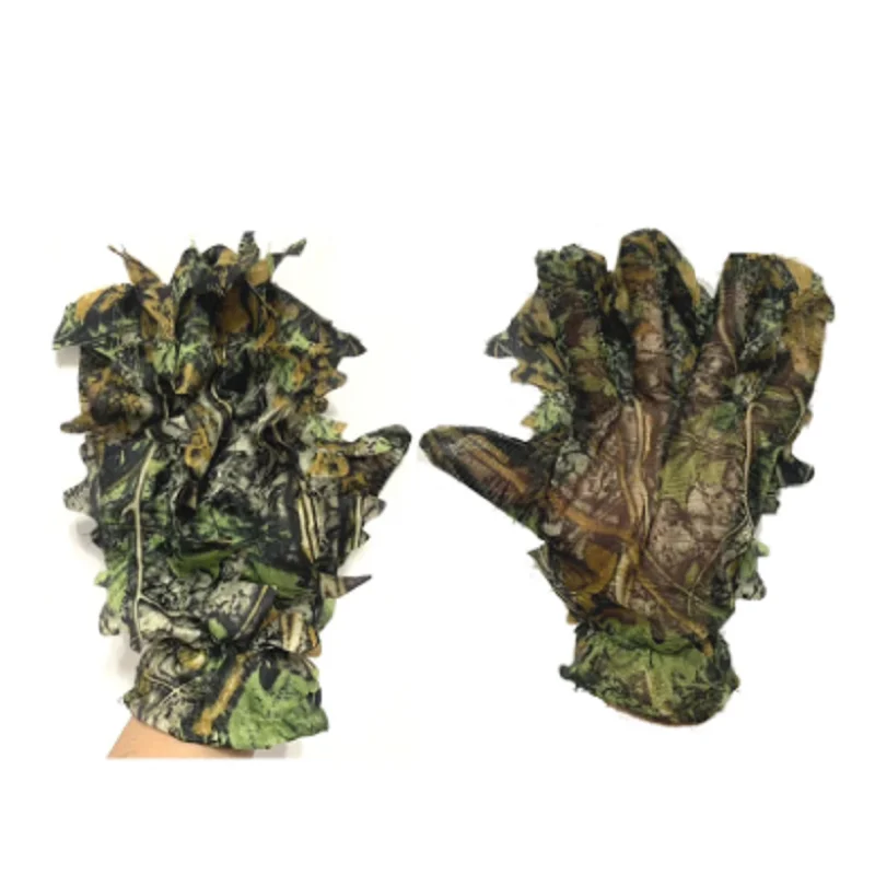 Poľovné ghillie rukavice maskovacie obleky rukavice bionické listové maskovacie pokrývky hlavy pre džungľu
