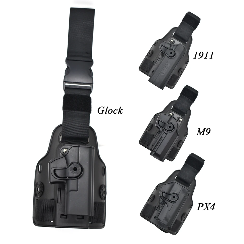 Poľovnícka noha Gun Polster Tactical Pistol Pištoľ Púčikové puzdro pre Glock 17 19 Colt 1911 Beretta M9 PX4 Storm