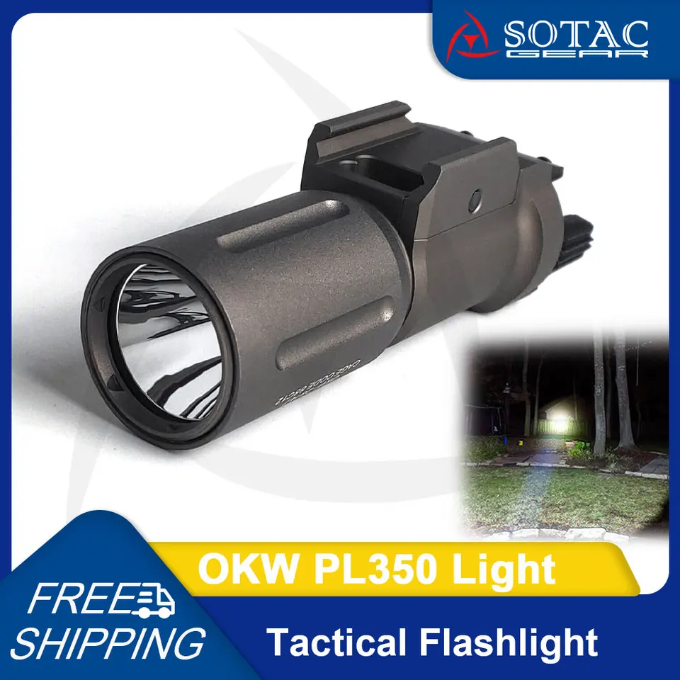 Poľovníctvo OKW PL350 Scout Light White LED Fit 20 mm picatinny Rail Tactical zbraň baterky SOTAC Gear