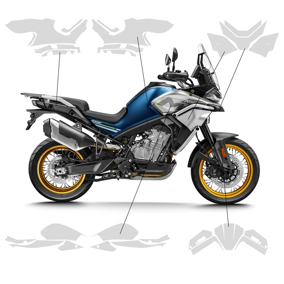 PPF pre CFMoto 800MT PPF ochranu proti farbe Film ochrana 800 MT TPU Anti-Scratch Tank Protection 2023-2024