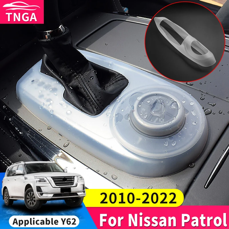 Prachový kryt prevodovky vhodný pre Nissan Patrol Y62 2012-2021 Interiérový dizajn príslušenstva, ochranný kryt centrálneho ovládacieho tlačidla