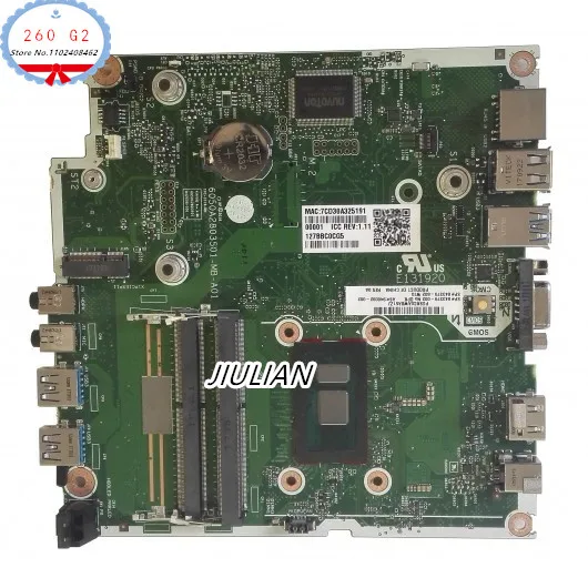 Pracková základná doska 843379-002 pre HP 260 G2 DM 6050A2803501-MB s CPU I3-6100U 843379-602 100% testovaná OK