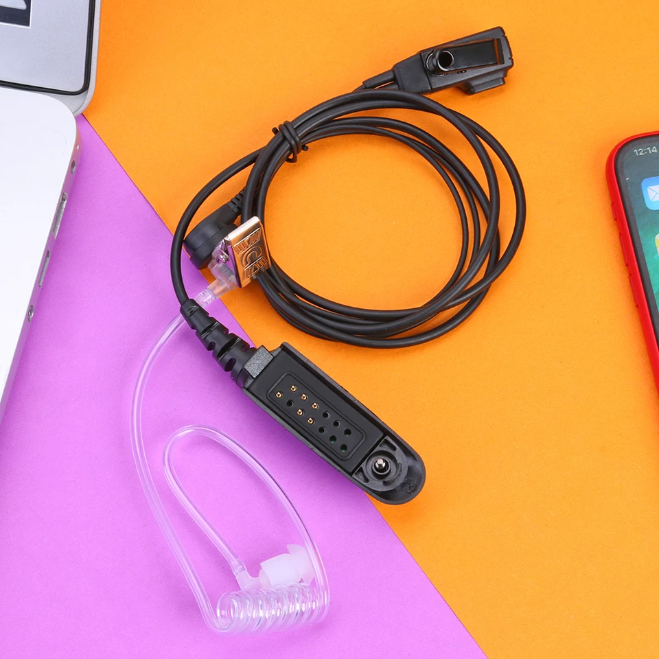 Praktická vzduchová akustická trubica slúchadlá mikrofón ptt slúchadlá Walkie Talkie headset